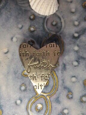 Vintage Y2K Sandra Magsamen Studio Faith Heart Brooch Pin